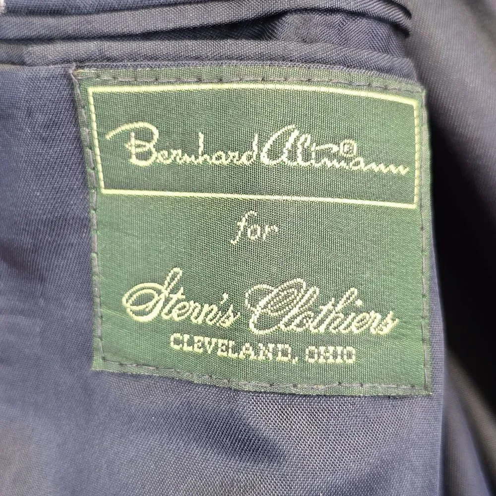 Bernhard Altman‎ Sports Coat Mens 44 Gray Wool Tweed Herringbone Blazer Jacket